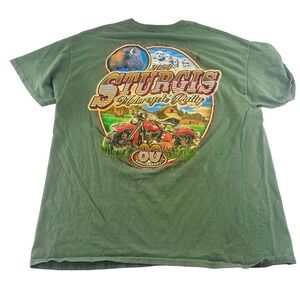 2020 Sturgis Motorcycle Rally T Shirt Men's size XL Green 80th Anniversary